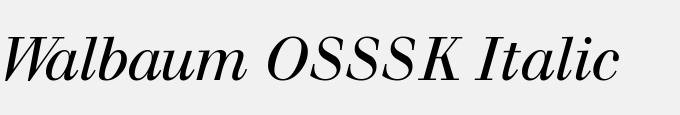 Walbaum OSSSK Italic